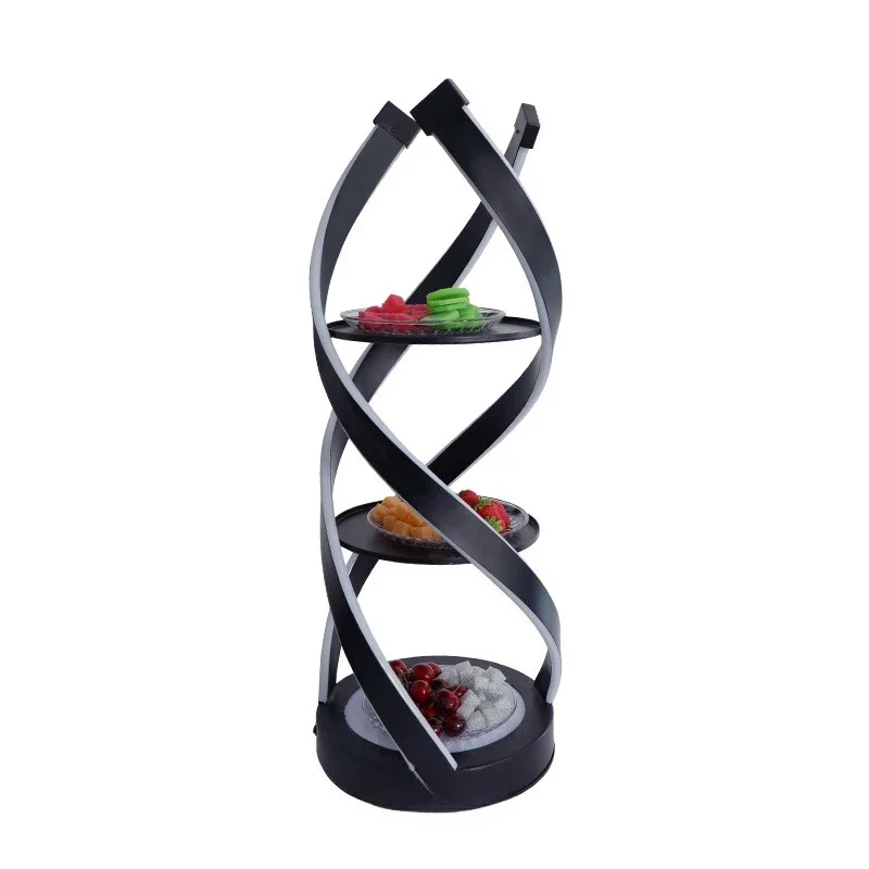 Seaweed Snack - Leuchtender dreistöckiger Spiral-Obsttellerständer mit LED, kreativer