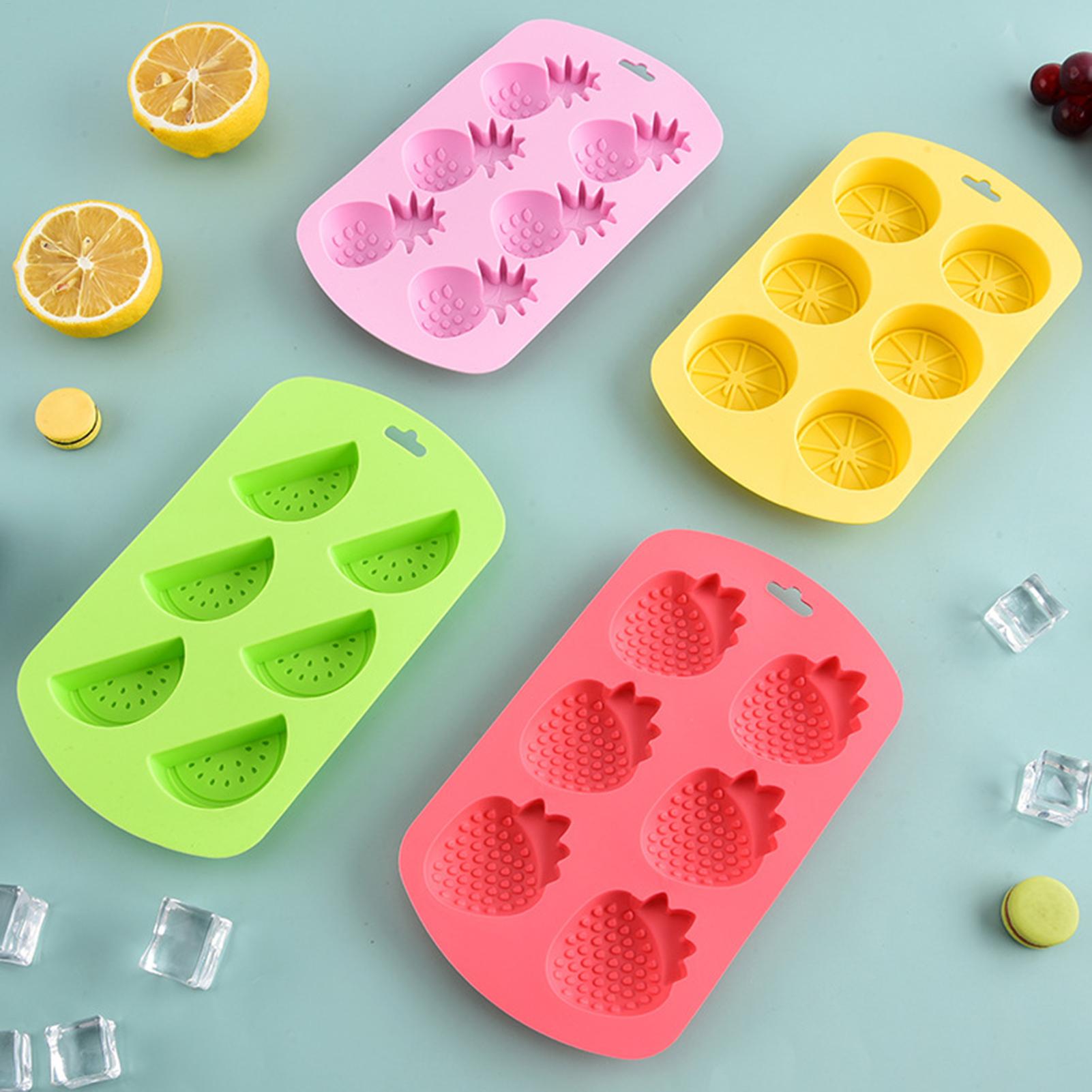 Gummy Candy - 6-fach Fruchtform Silikon-Süßigkeitenform Antihaftbeschichtet Wiederverwendbare Backformen