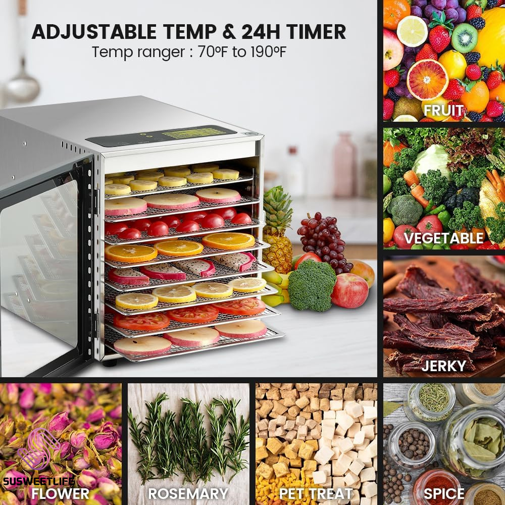 Dörrgerät mit 8 Fächern und gr – Healthy Snacks Food Bewertung und Preis